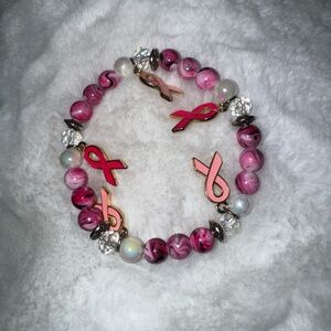 Breast cancer charm bracelet